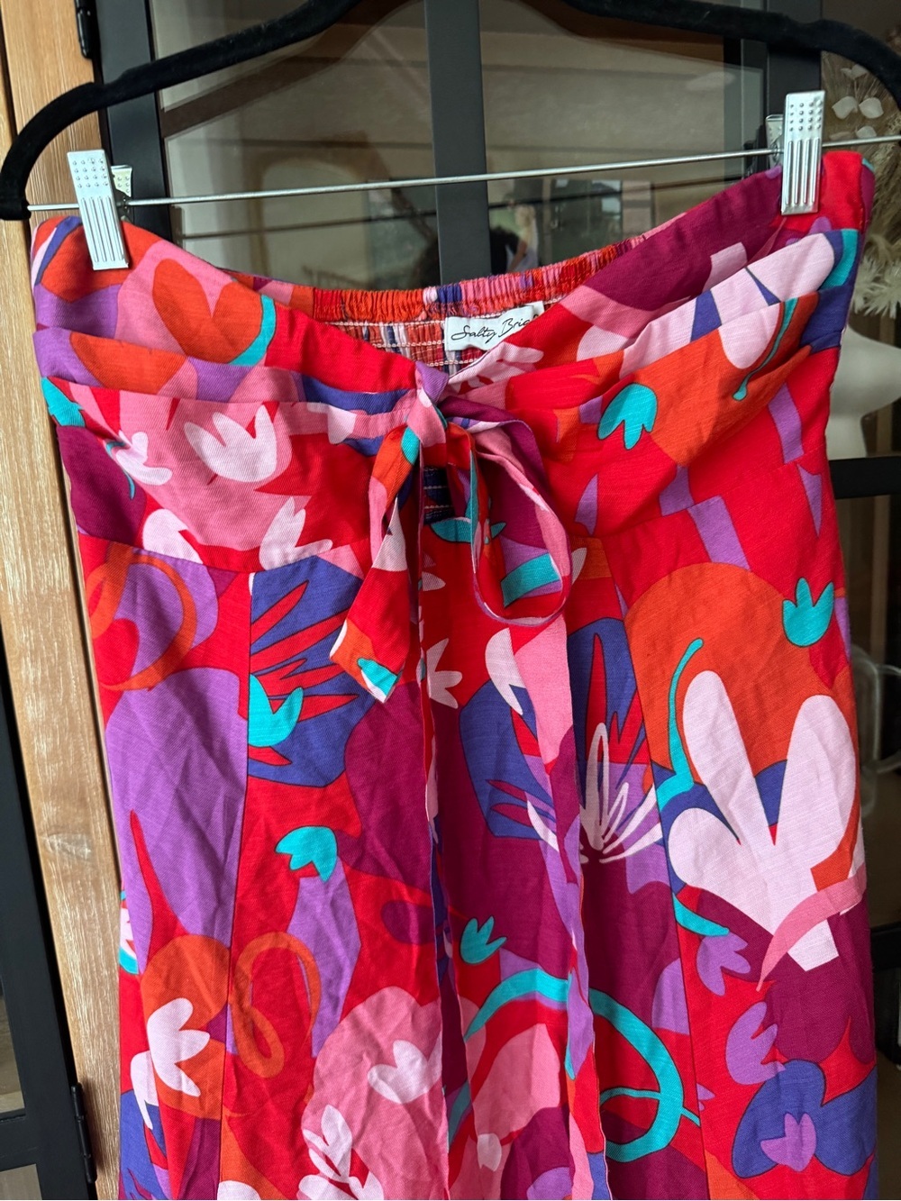 Halter Maxi Dress colorful tropical Strawberry Abstract print midi vacation - Picture 5 of 9